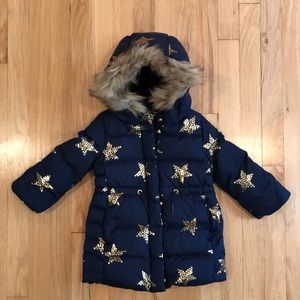 Baby GAP girls winter coat, hood is faux fur, NWT